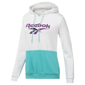 Reebok Classic Vector Kapuzenpullover Damen - Weiß/Türkis - DE 592-UKI